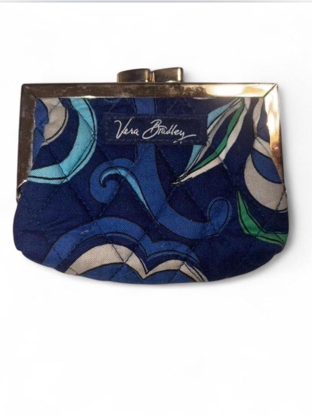 Vera Bradley Blue Patterned Quilted Coin Clasp Purse